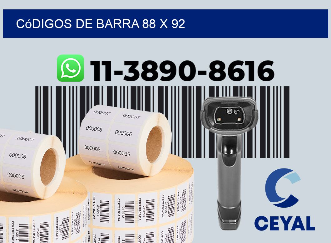 códigos de barra 88 x 92