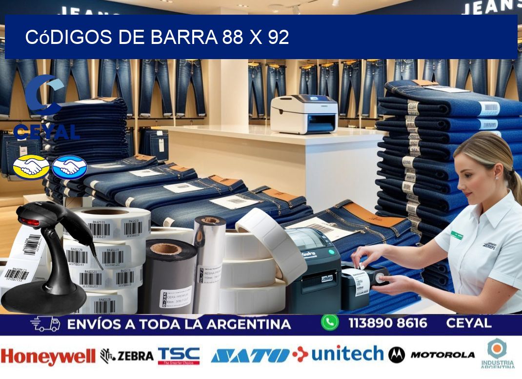 códigos de barra 88 x 92
