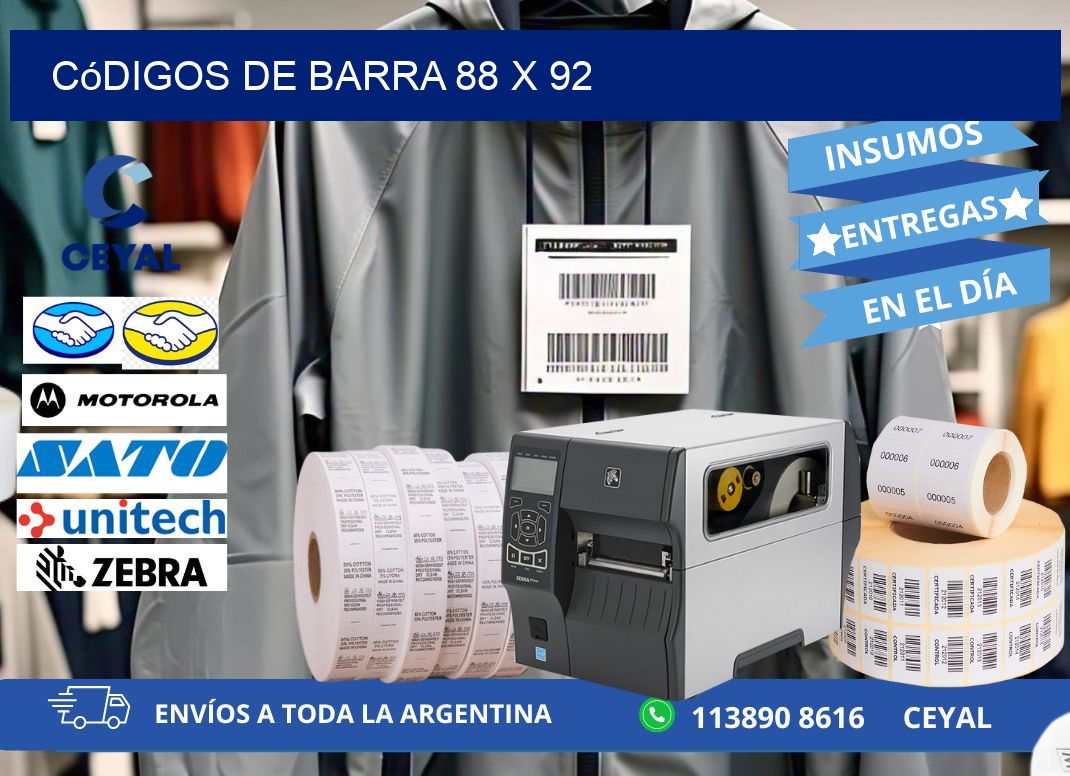 códigos de barra 88 x 92