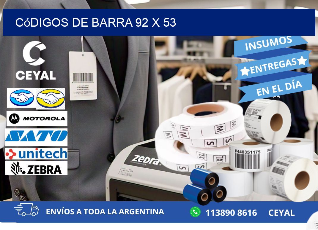 códigos de barra 92 x 53