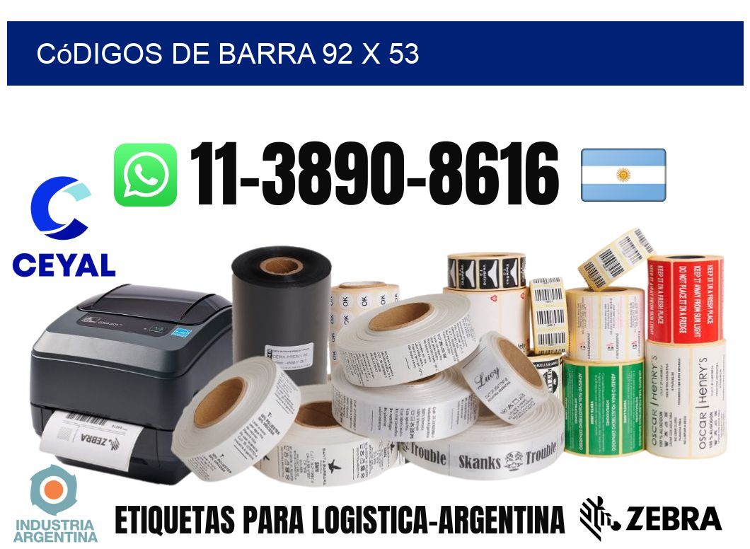 códigos de barra 92 x 53