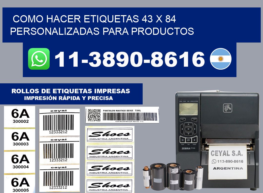 como hacer etiquetas 43 x 84 personalizadas para productos