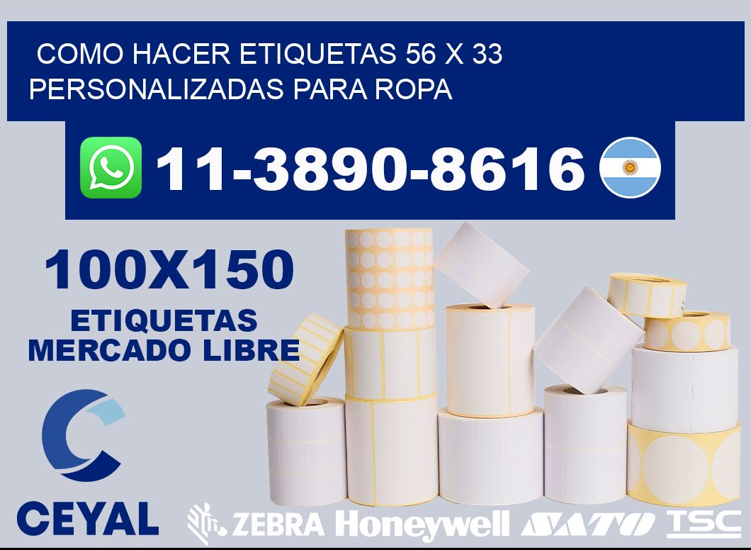 como hacer etiquetas 56 x 33 personalizadas para ropa