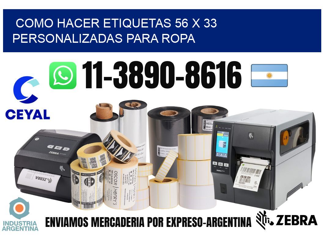 como hacer etiquetas 56 x 33 personalizadas para ropa