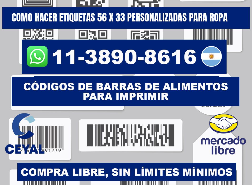 como hacer etiquetas 56 x 33 personalizadas para ropa