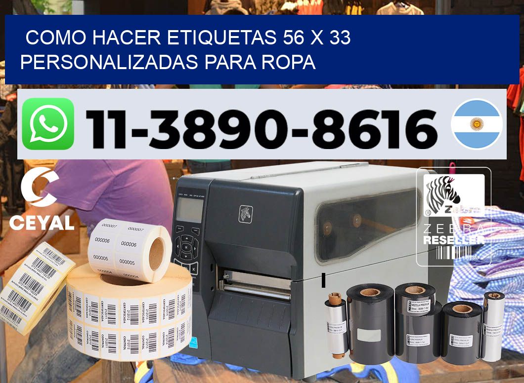 como hacer etiquetas 56 x 33 personalizadas para ropa
