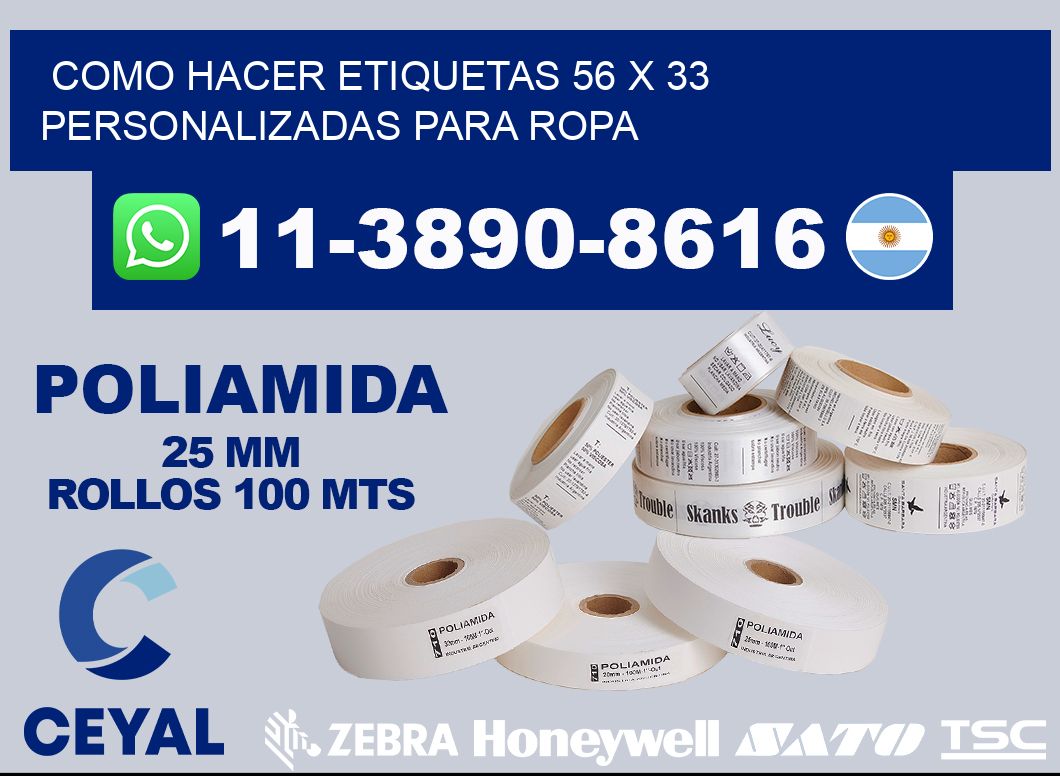 como hacer etiquetas 56 x 33 personalizadas para ropa