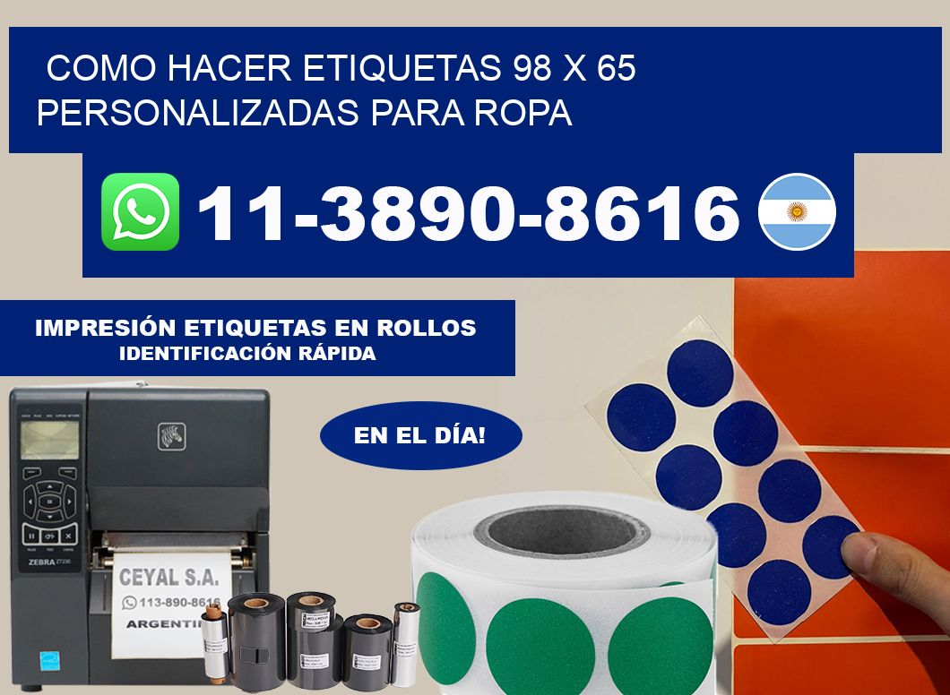 como hacer etiquetas 98 x 65 personalizadas para ropa