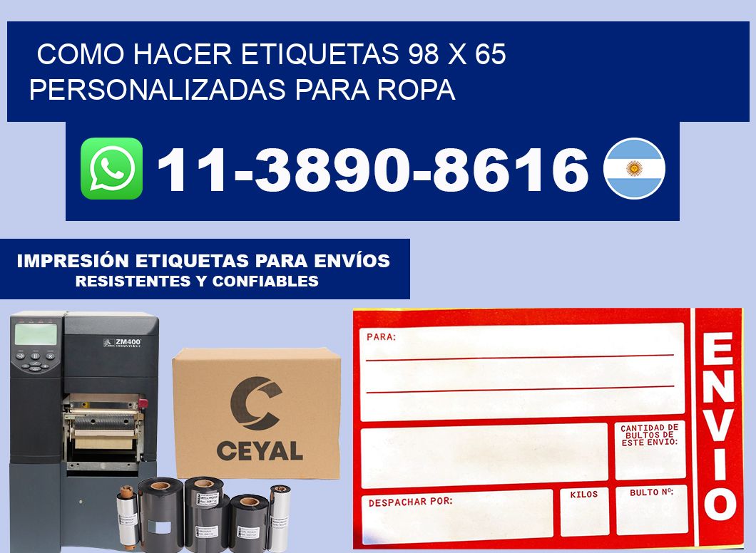 como hacer etiquetas 98 x 65 personalizadas para ropa