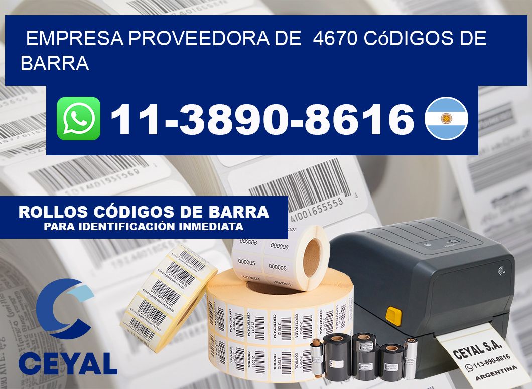 empresa proveedora de 4670 códigos de barra