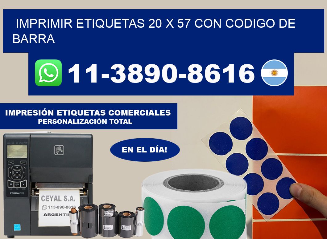imprimir etiquetas 20 x 57 con codigo de barra