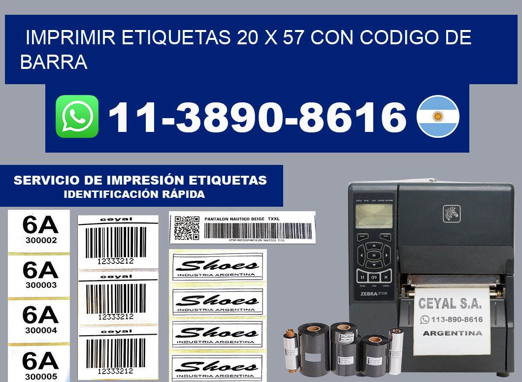 imprimir etiquetas 20 x 57 con codigo de barra