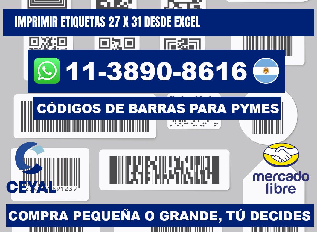 imprimir etiquetas 27 x 31 desde excel