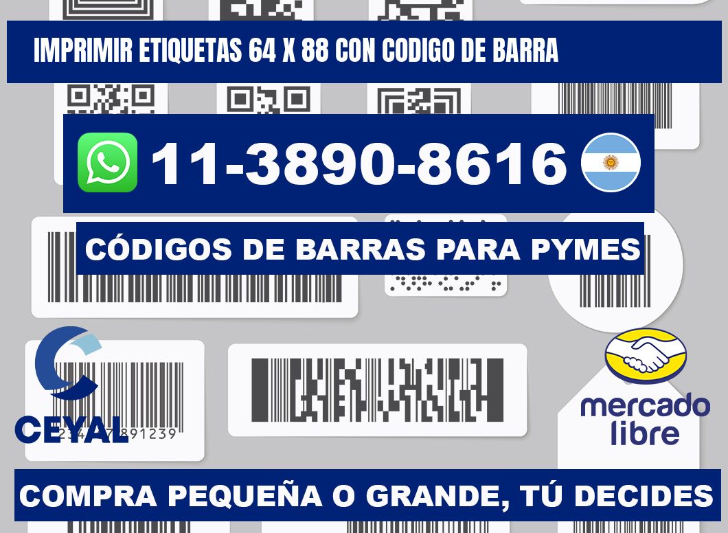 imprimir etiquetas 64 x 88 con codigo de barra