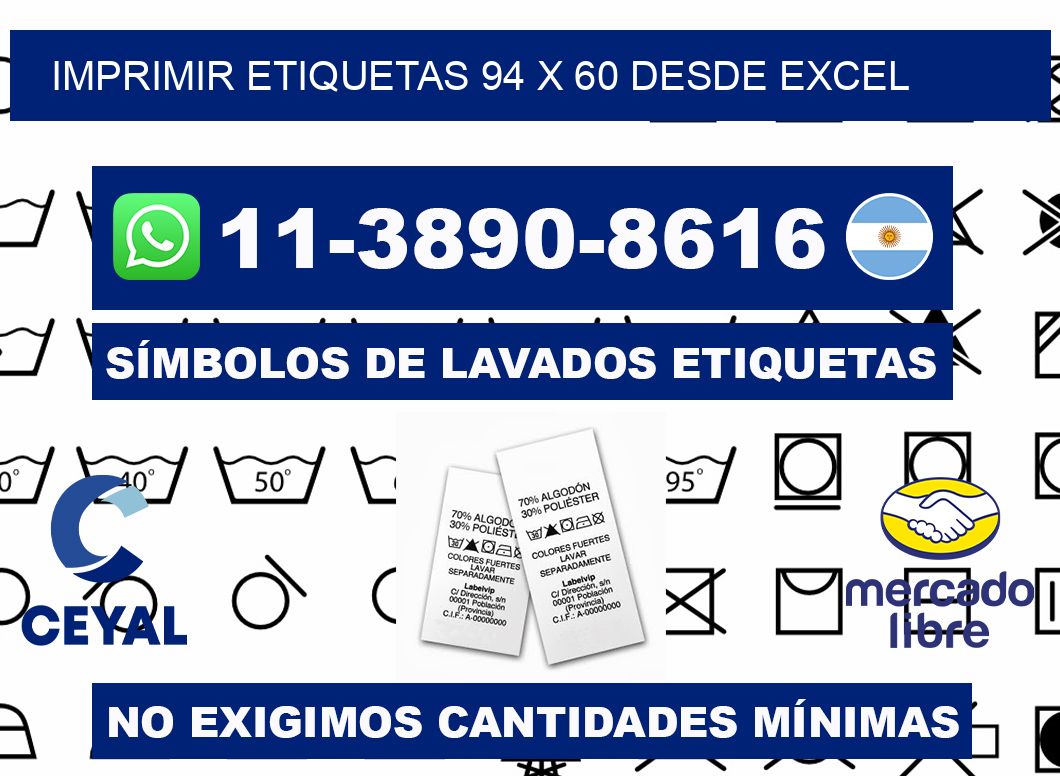 imprimir etiquetas 94 x 60 desde excel