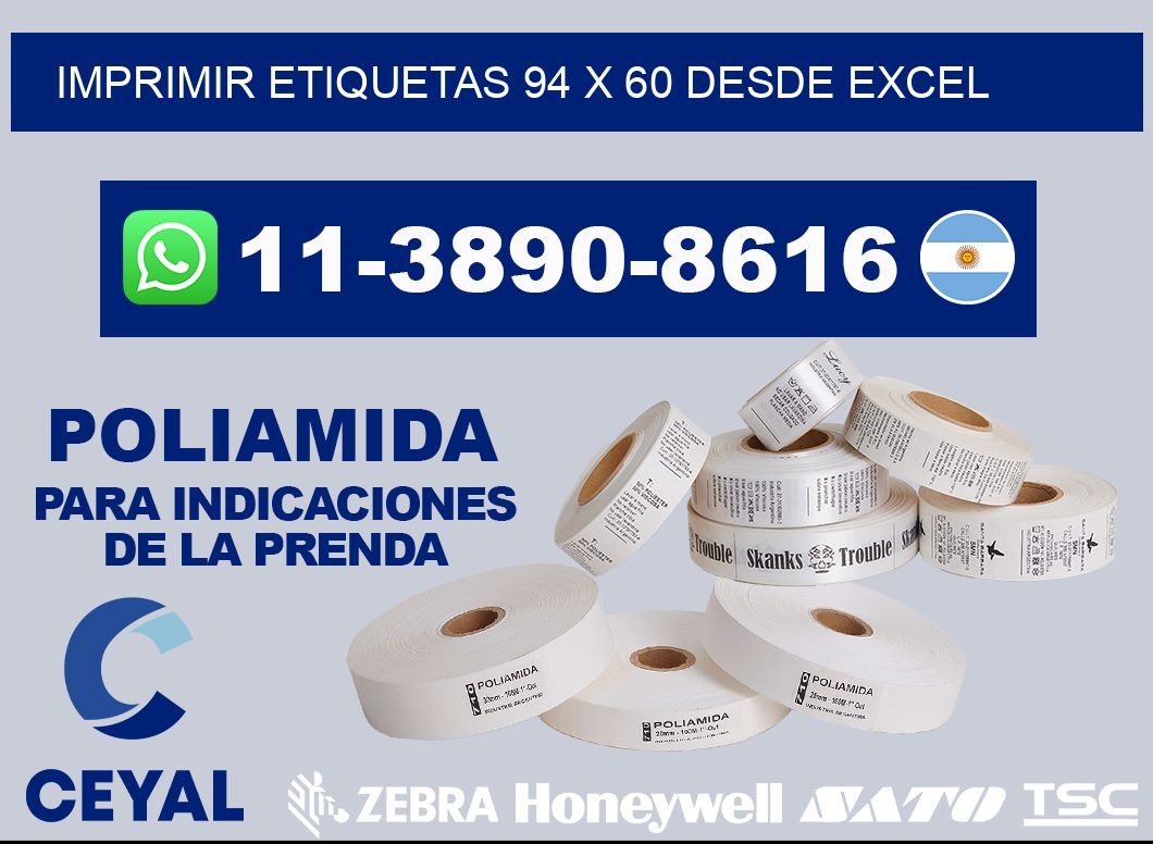 imprimir etiquetas 94 x 60 desde excel