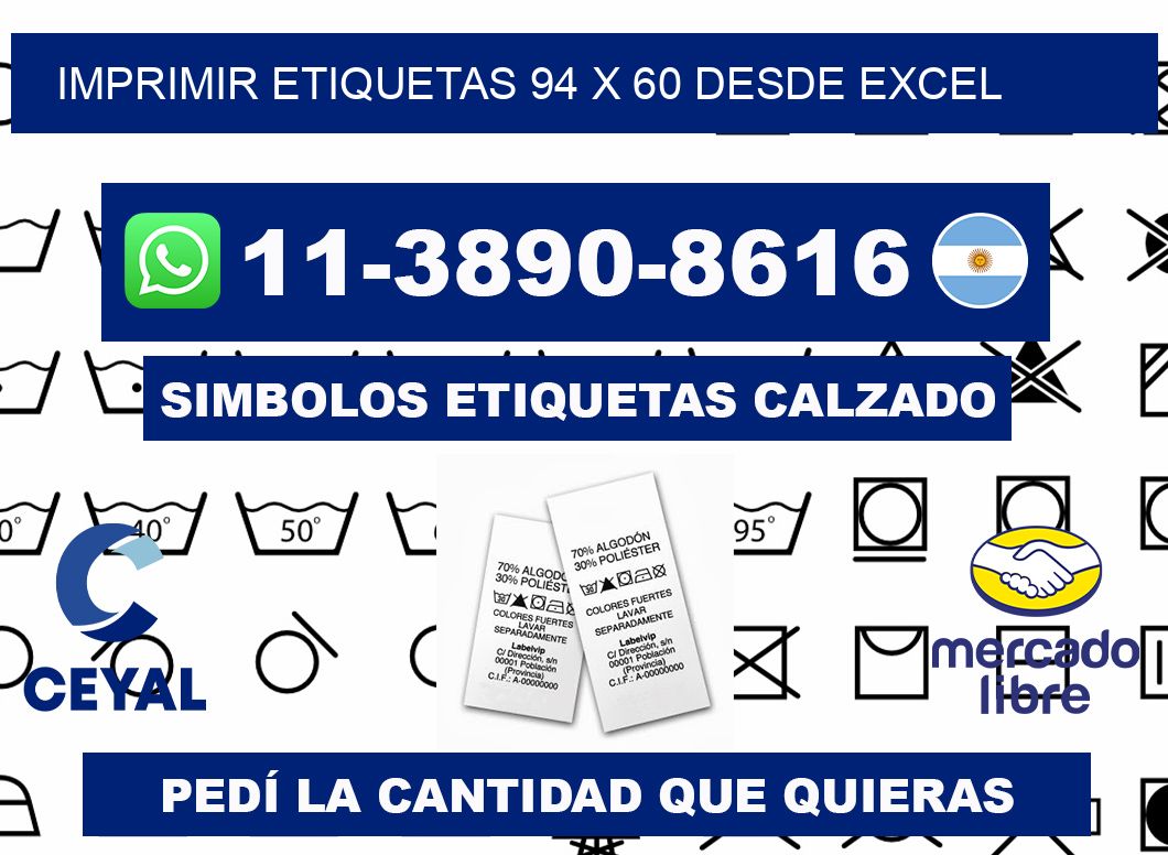 imprimir etiquetas 94 x 60 desde excel