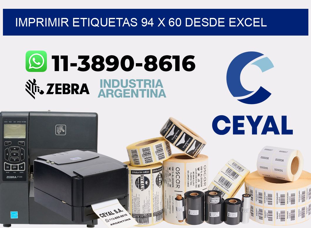 imprimir etiquetas 94 x 60 desde excel