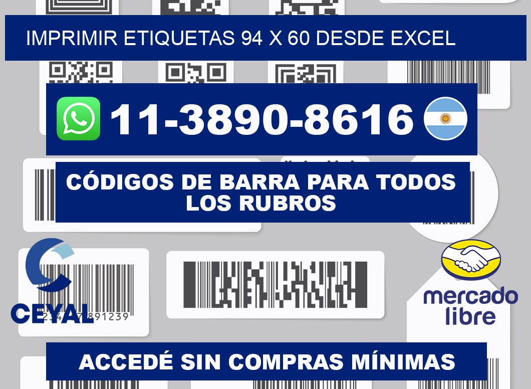 imprimir etiquetas 94 x 60 desde excel