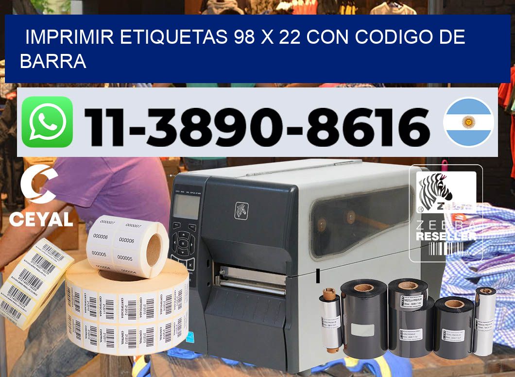 imprimir etiquetas 98 x 22 con codigo de barra