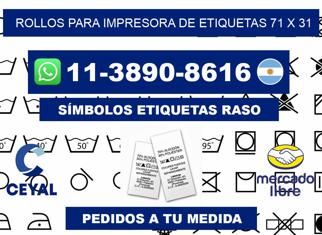 rollos para impresora de etiquetas 71 x 31