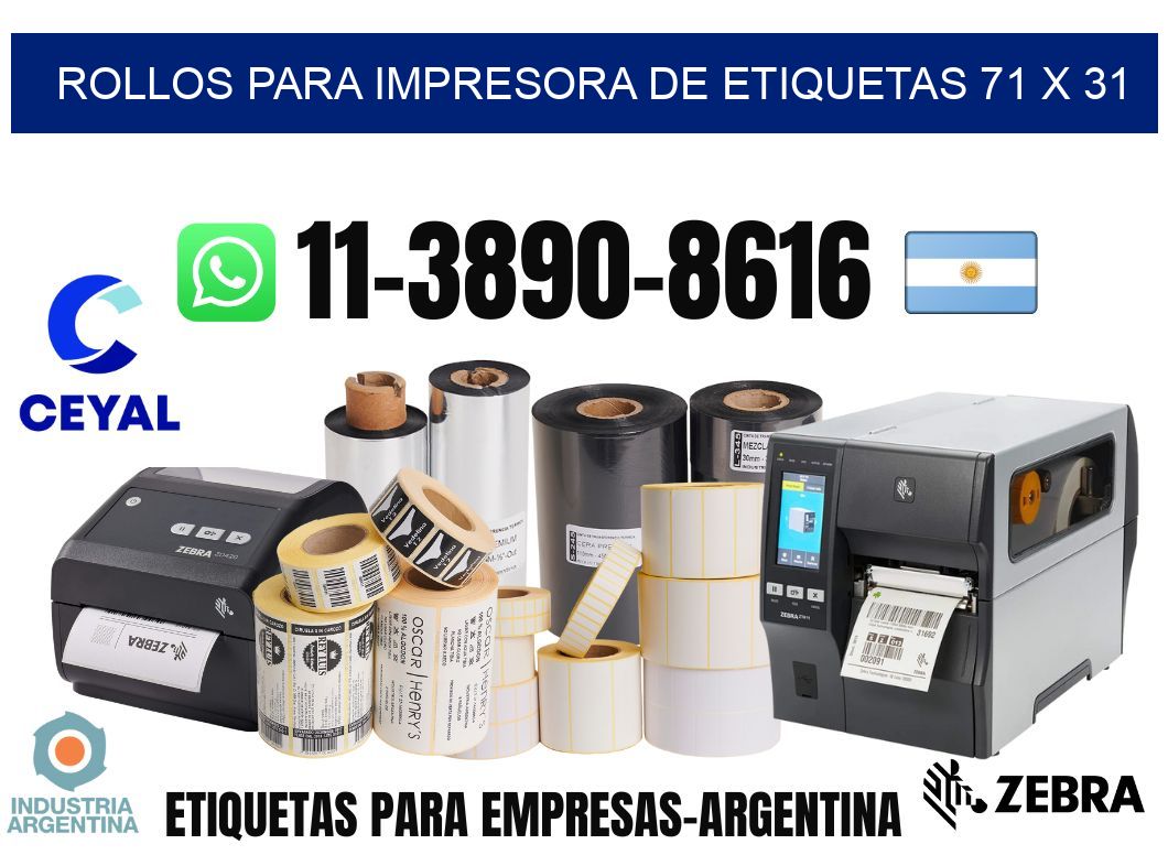 rollos para impresora de etiquetas 71 x 31