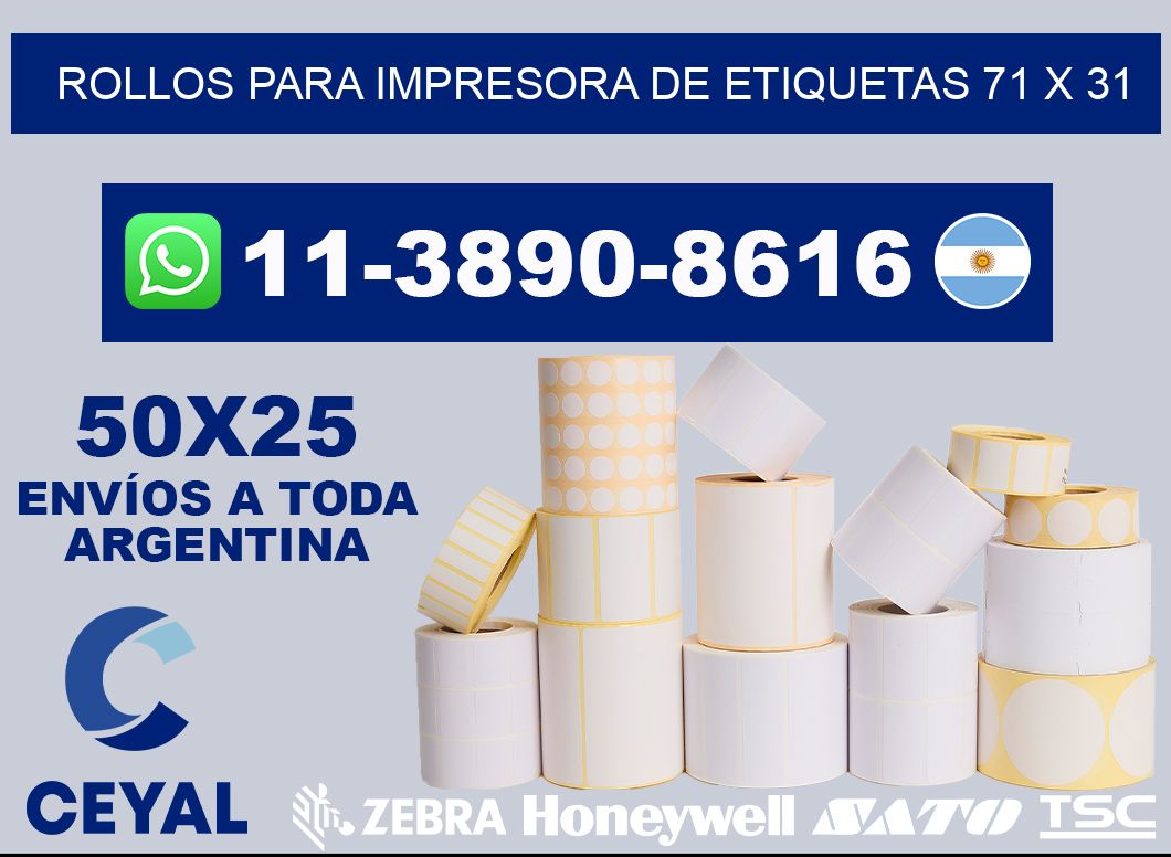 rollos para impresora de etiquetas 71 x 31