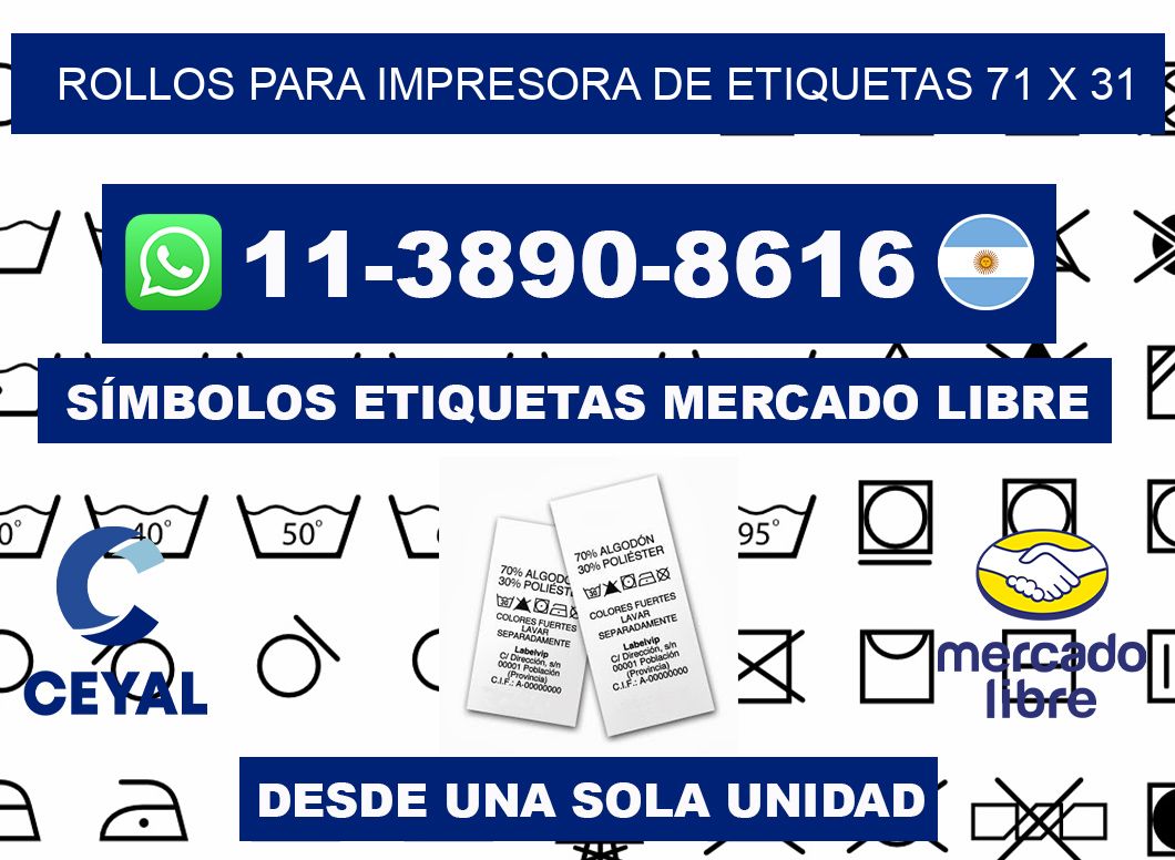 rollos para impresora de etiquetas 71 x 31
