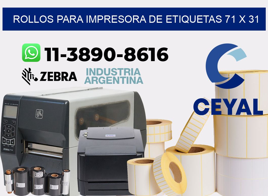 rollos para impresora de etiquetas 71 x 31