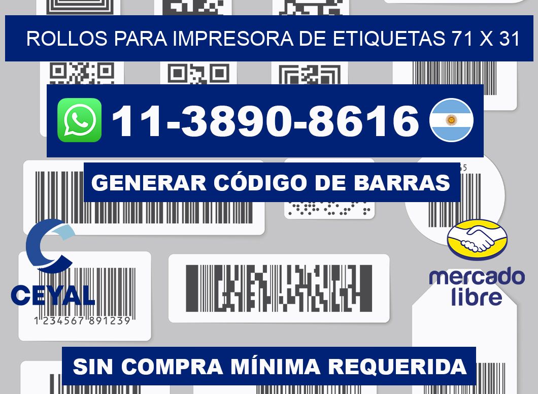 rollos para impresora de etiquetas 71 x 31
