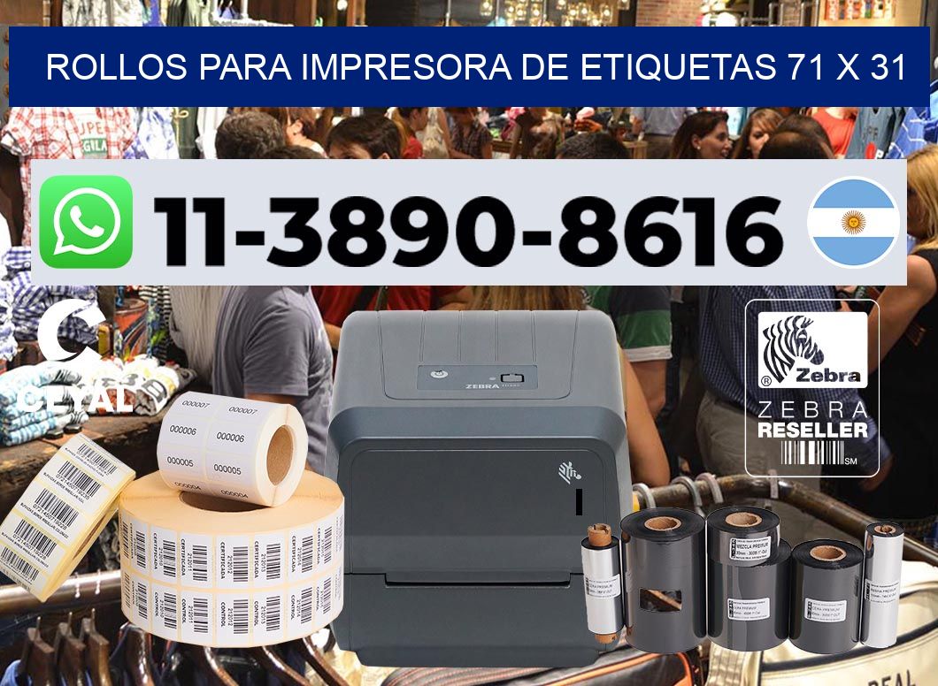 rollos para impresora de etiquetas 71 x 31