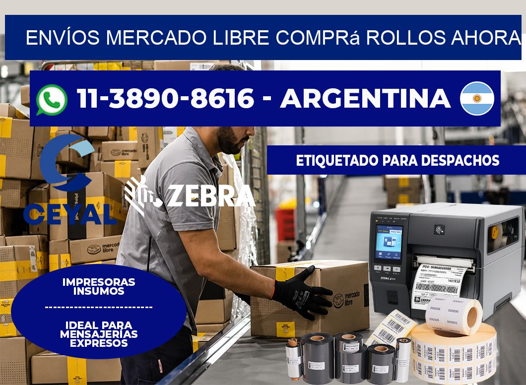 ENVÍOS MERCADO LIBRE Comprá rollos ahora