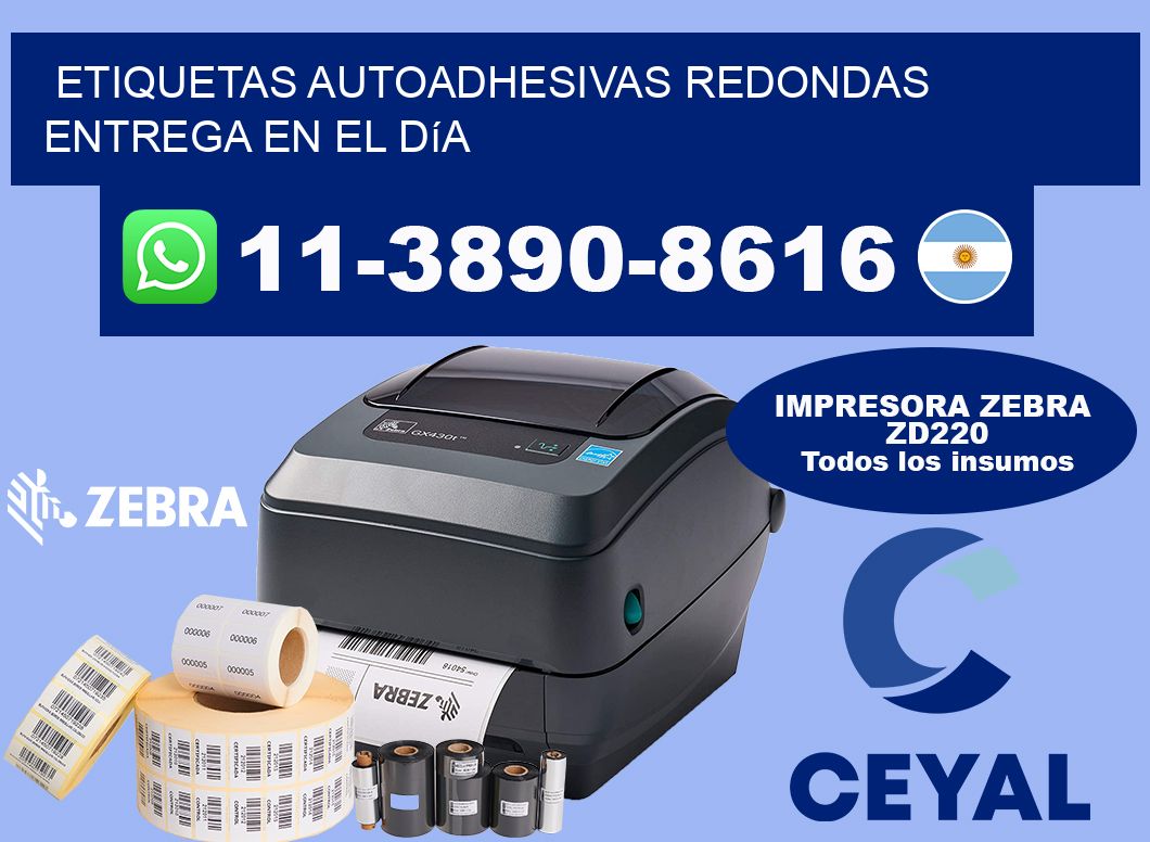 ETIQUETAS AUTOADHESIVAS REDONDAS Entrega en el día