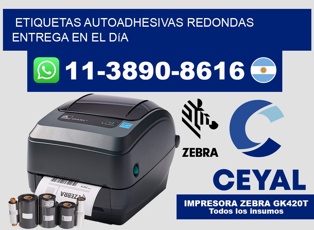 ETIQUETAS AUTOADHESIVAS REDONDAS Entrega en el día