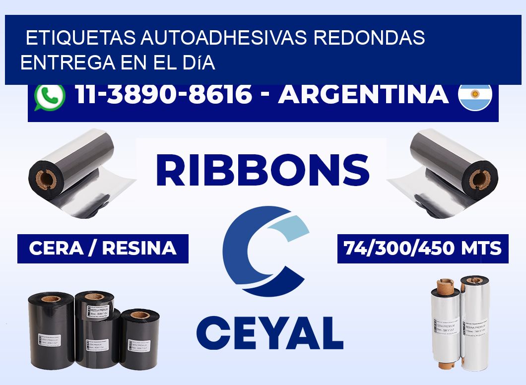 ETIQUETAS AUTOADHESIVAS REDONDAS Entrega en el día