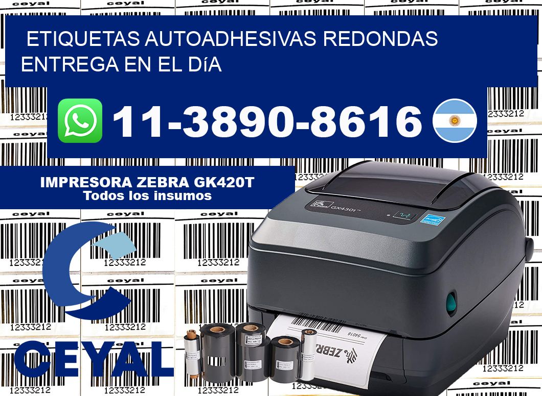 ETIQUETAS AUTOADHESIVAS REDONDAS Entrega en el día