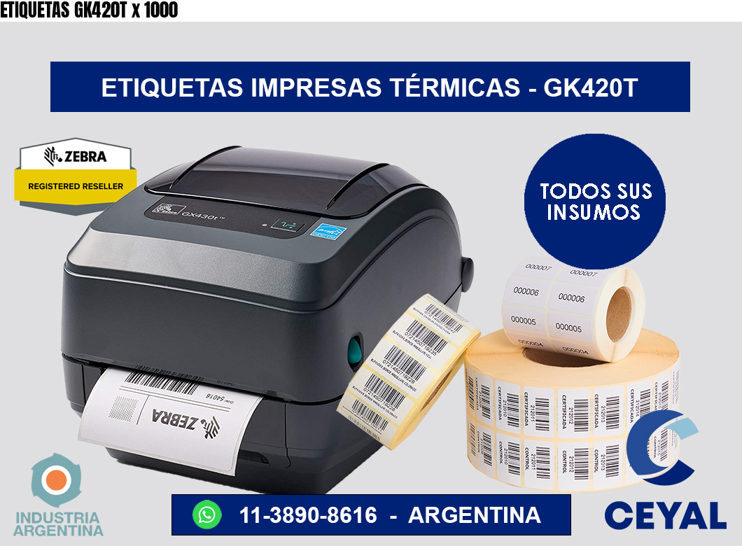 ETIQUETAS GK420T x 1000