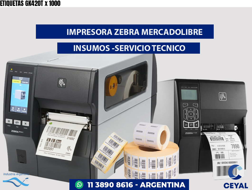 ETIQUETAS GK420T x 1000