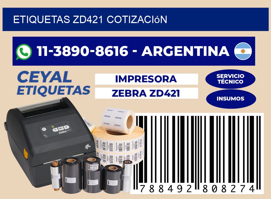 ETIQUETAS ZD421 cotización