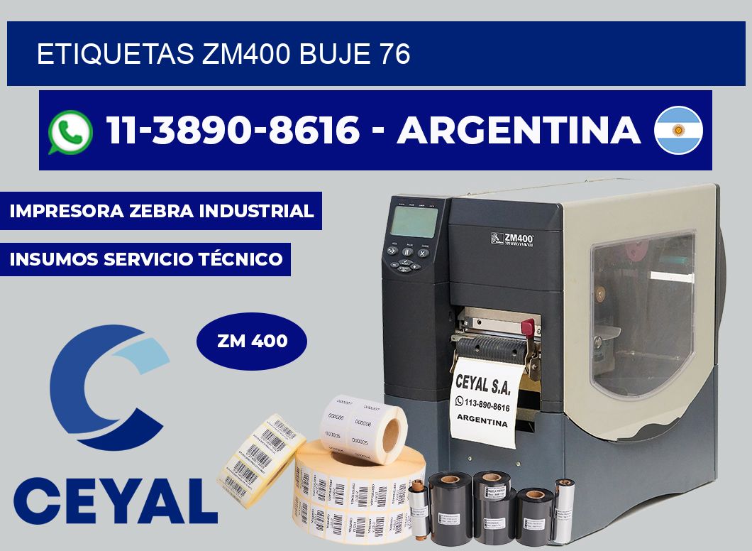 ETIQUETAS ZM400 Buje 76