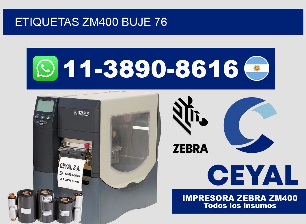 ETIQUETAS ZM400 Buje 76