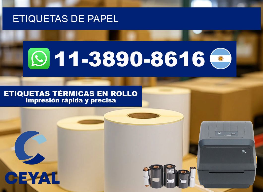 ETIQUETAS de papel