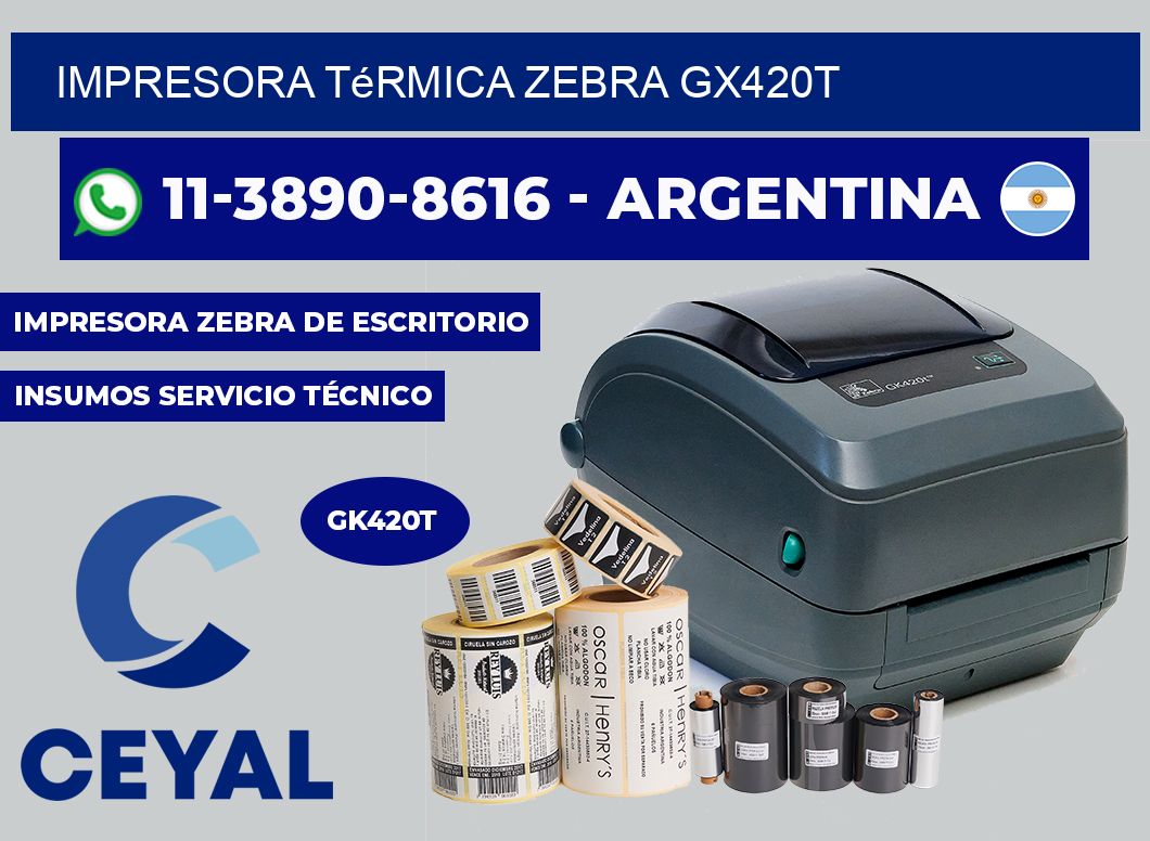 Impresora térmica Zebra GX420t