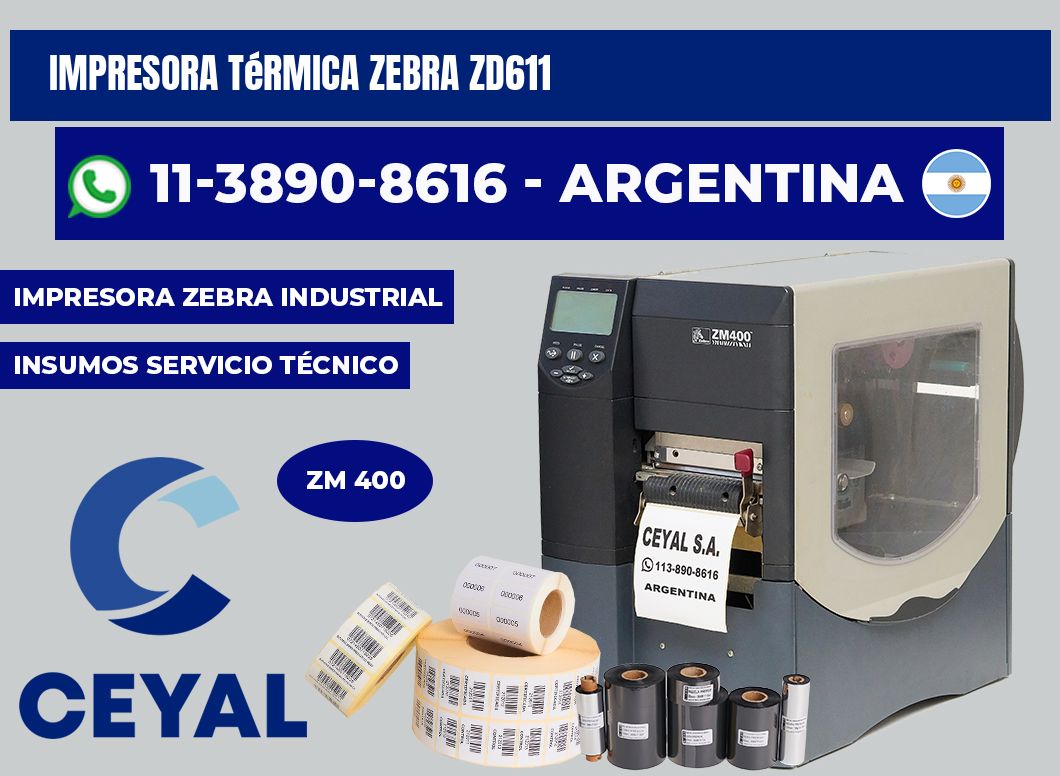 Impresora térmica Zebra ZD611