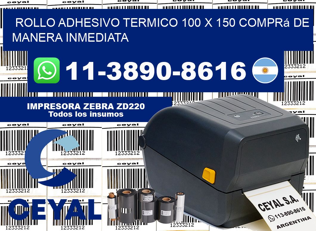 ROLLO ADHESIVO TERMICO 100 X 150 Comprá de manera inmediata