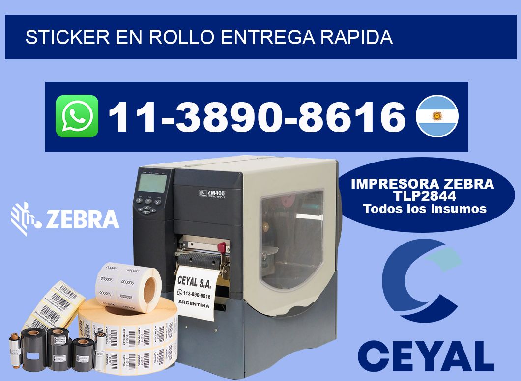 STICKER EN ROLLO entrega rapida