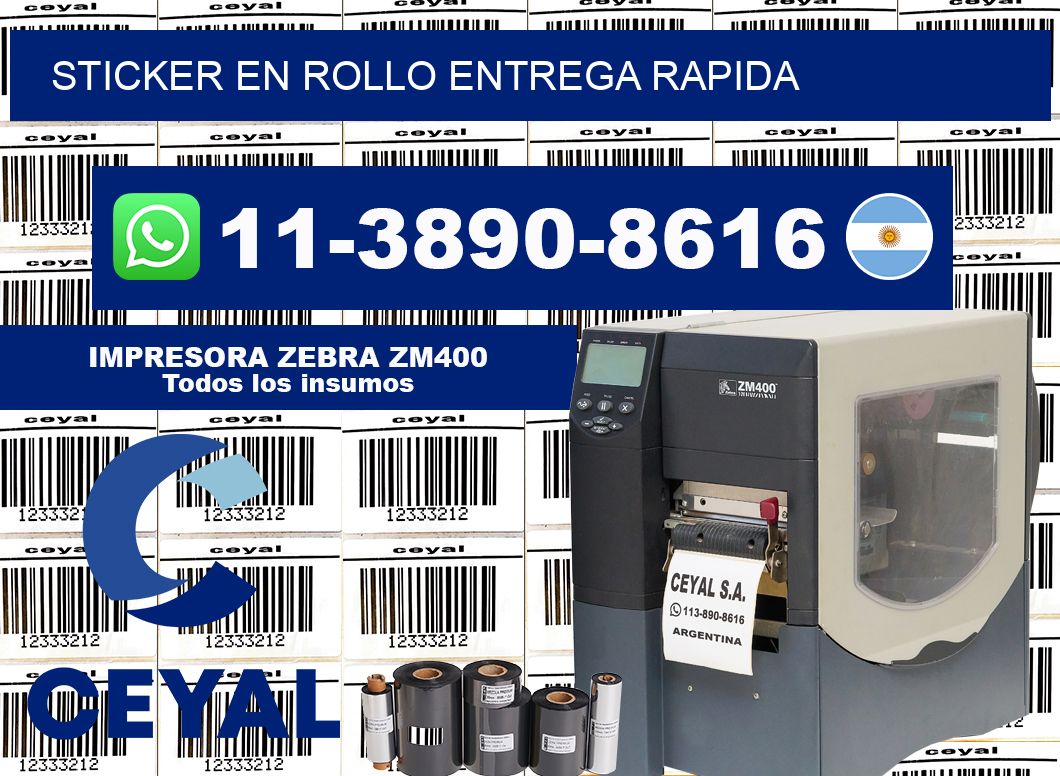 STICKER EN ROLLO entrega rapida