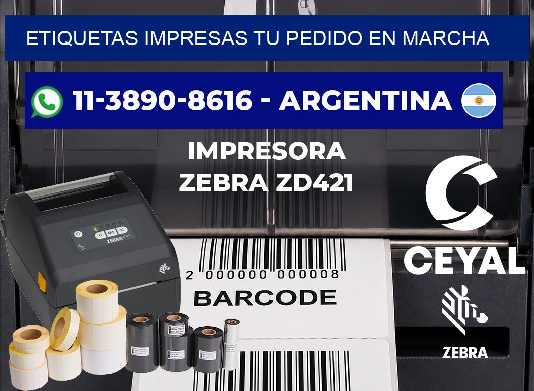 etiquetas impresas Tu pedido en marcha