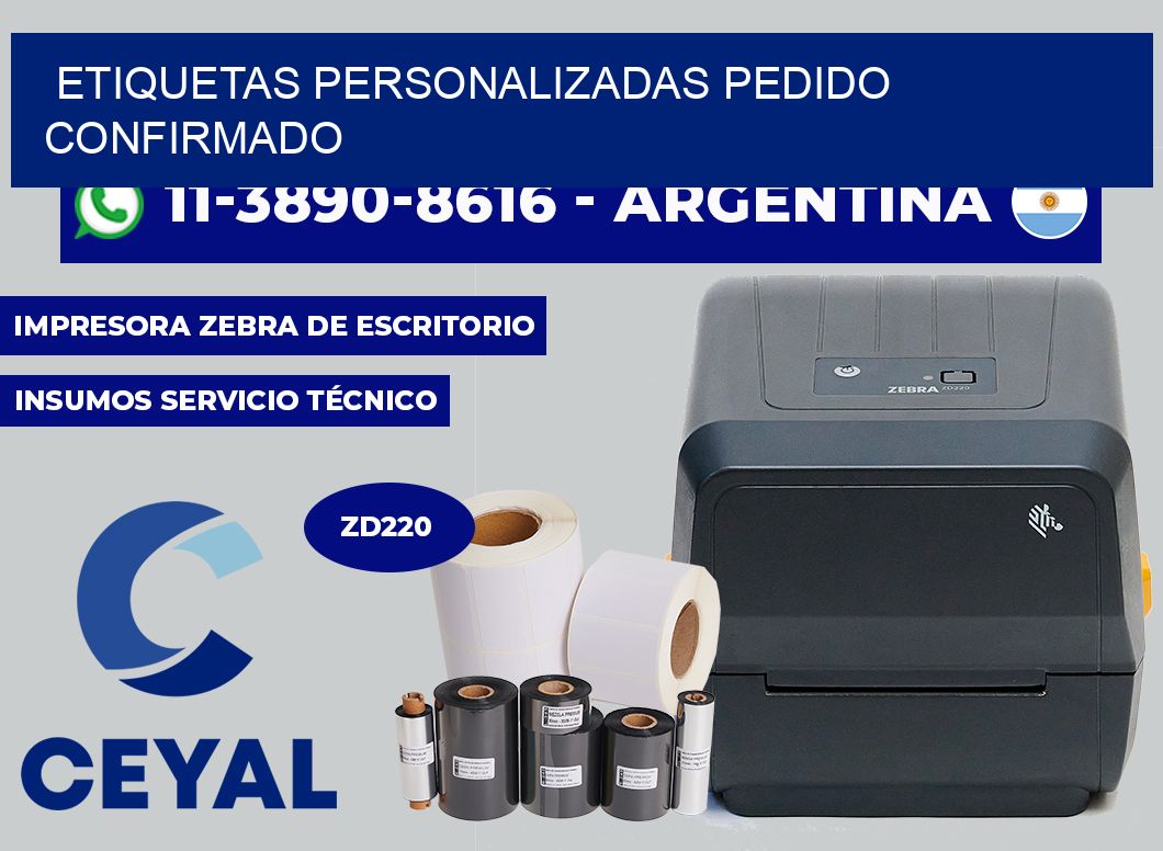 etiquetas personalizadas Pedido confirmado