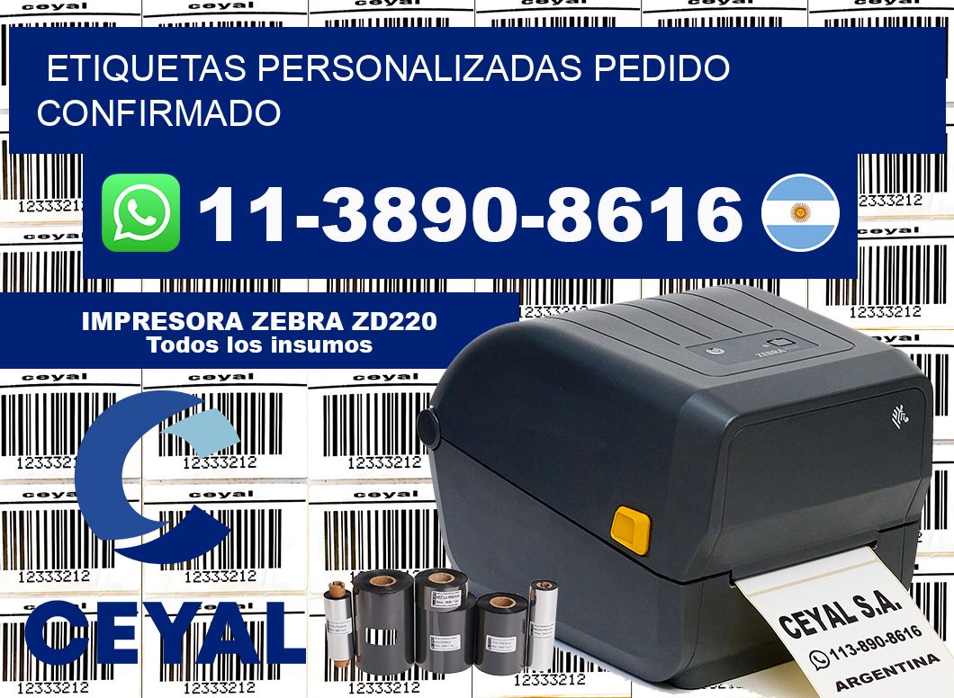 etiquetas personalizadas Pedido confirmado